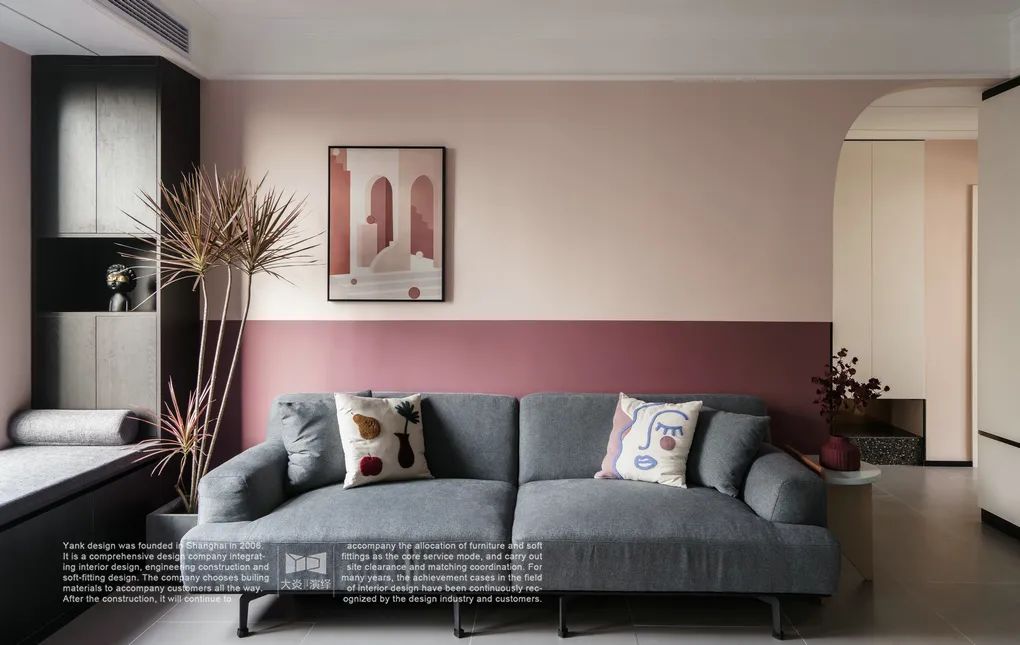 上海 102 平北欧风之家,粉色++ 白色++ 黑色大胆用色,储物空间超强-47
