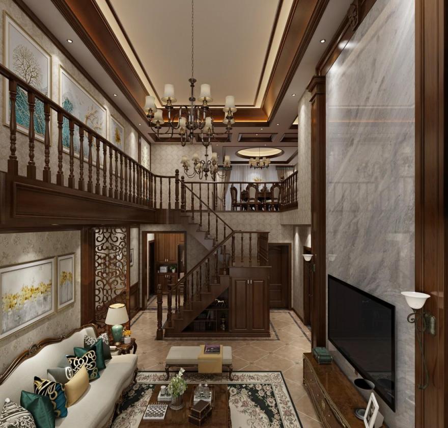 吉首市溶江小区壹号复式楼美式风格-60