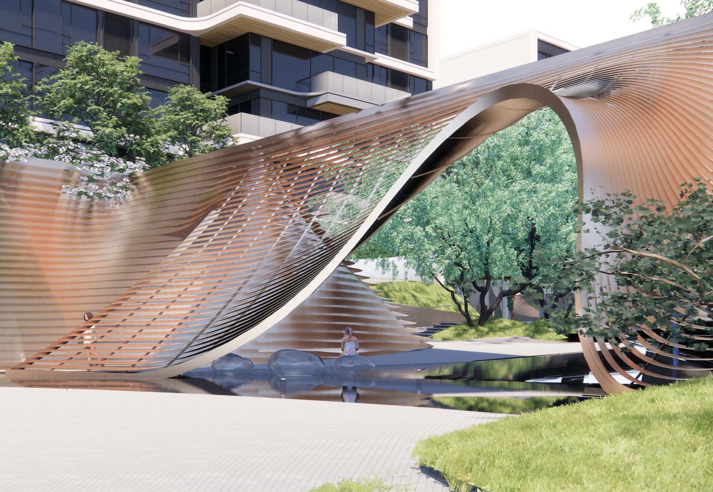 重庆首钢云尚江来江临悦大区入口景观SU模型-1