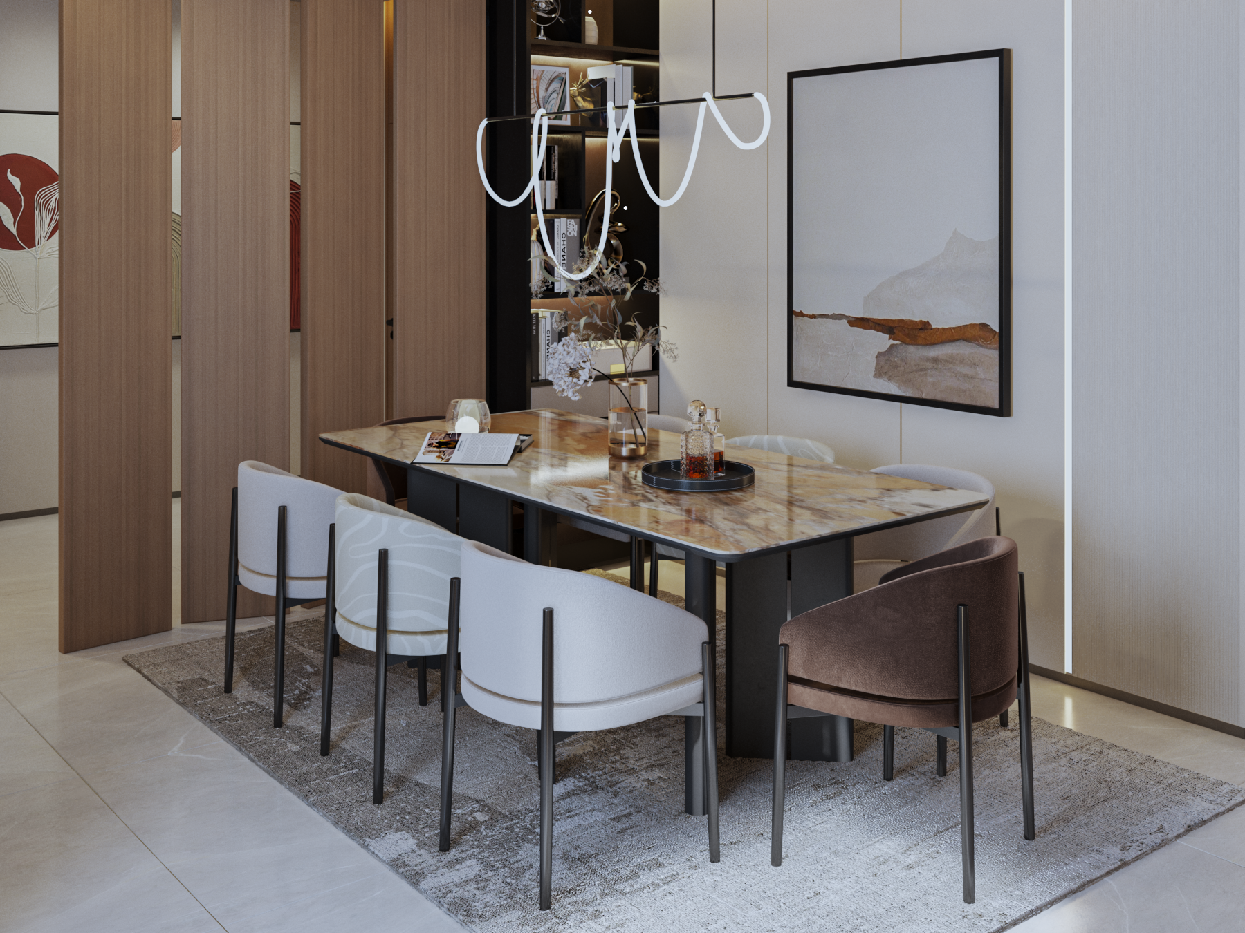 living & dinning and open kitchen-12