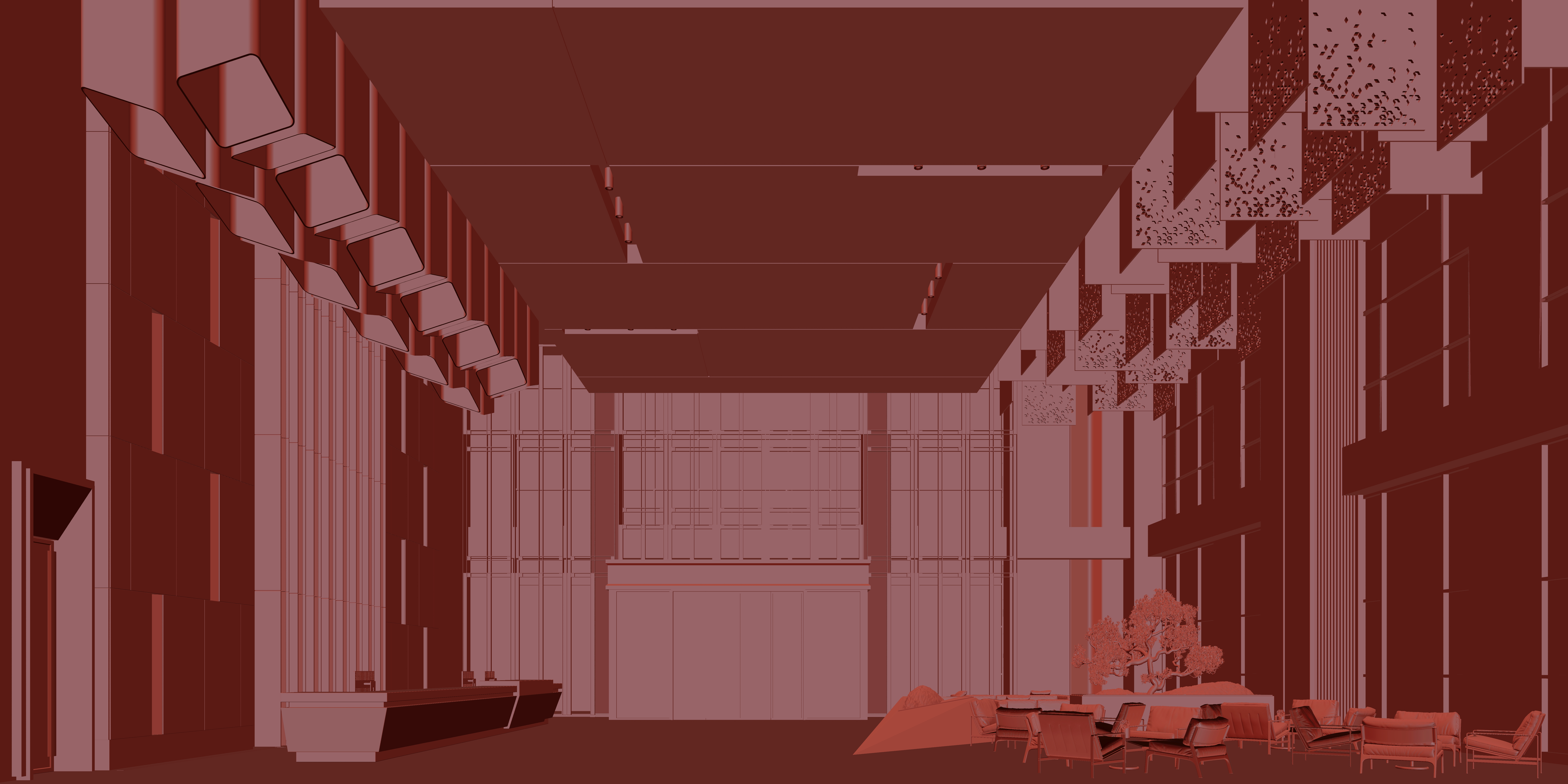 酒店空间大堂部分设计丨中国南通丨@ UNOR . 由內空間設計-4