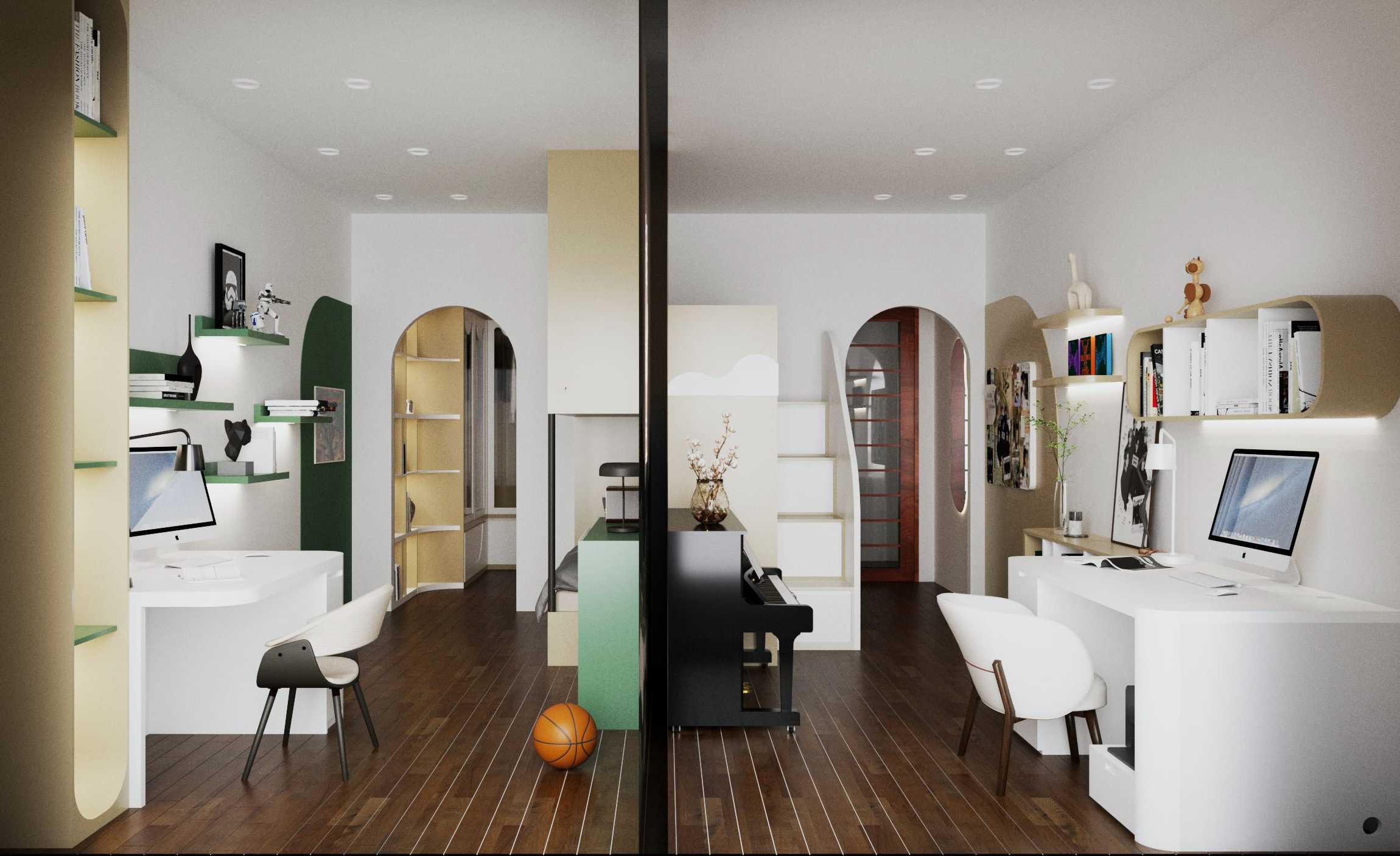 供两个孩子共用的卧室丨越南河内-8