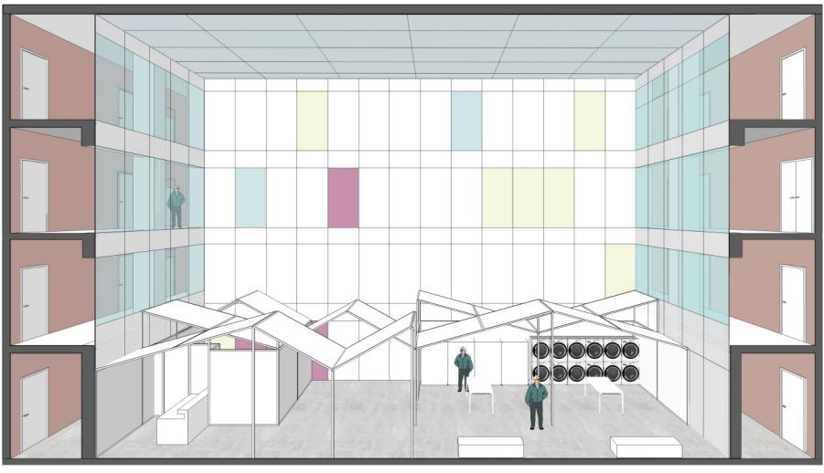 七个小房子 · 高层青年公寓共享中庭改造设计丨柒合（北京）建筑设计有限公司-35