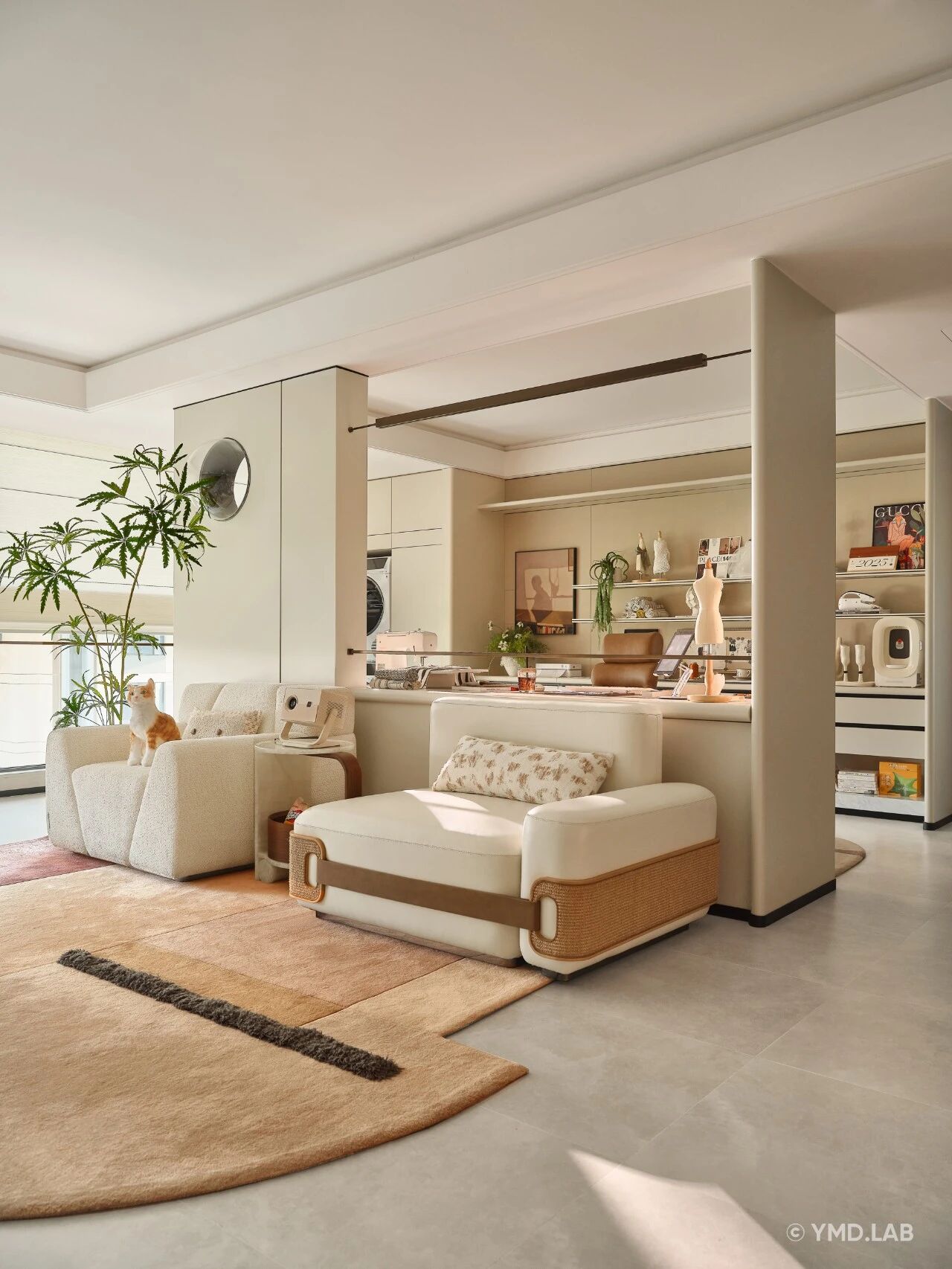 上海120m²奶油风亲子宅,凝固的温柔丨中国上海丨岳蒙设计-6