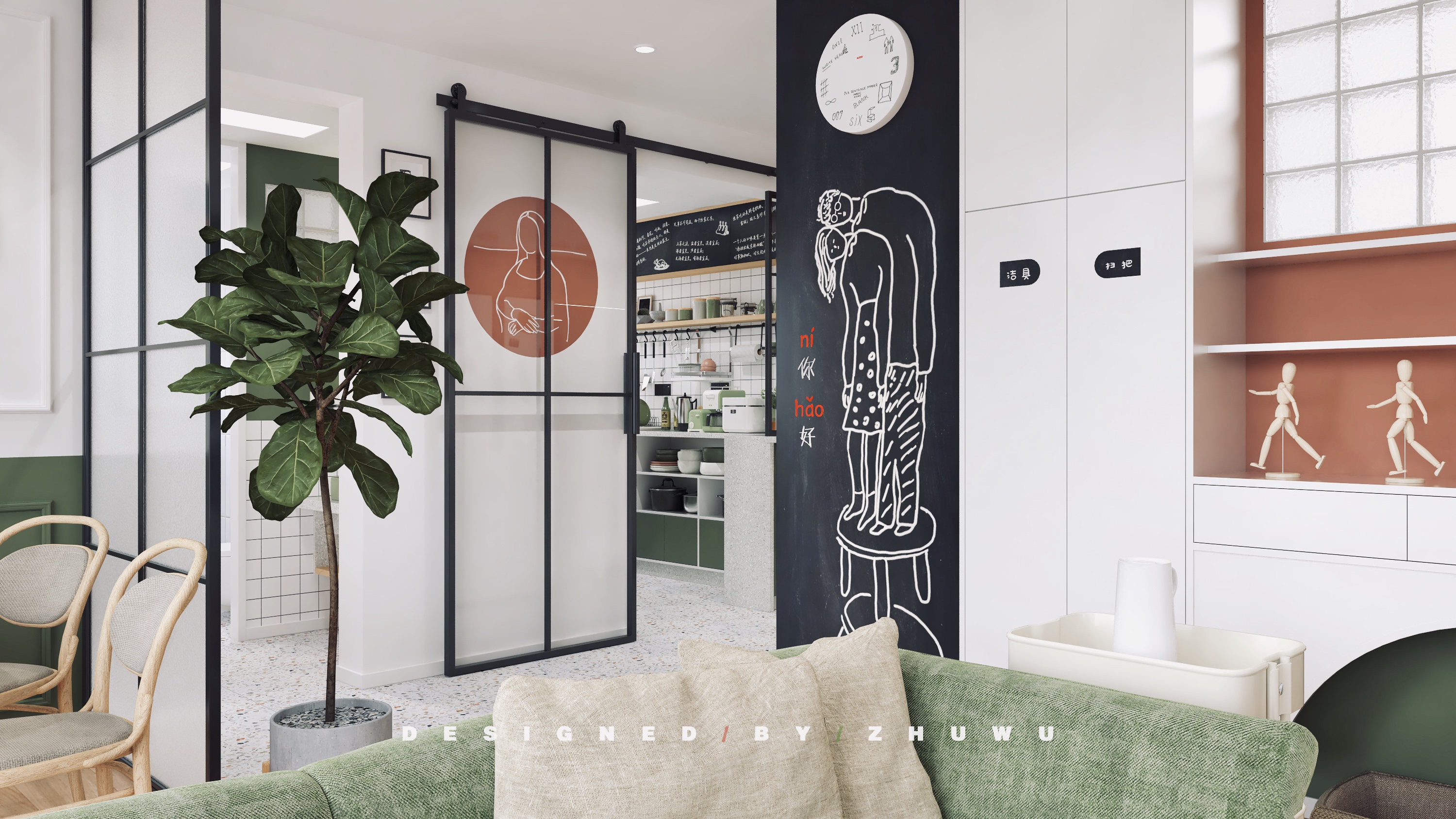 98㎡北欧复古混搭家装 | 低成本个性体验-32