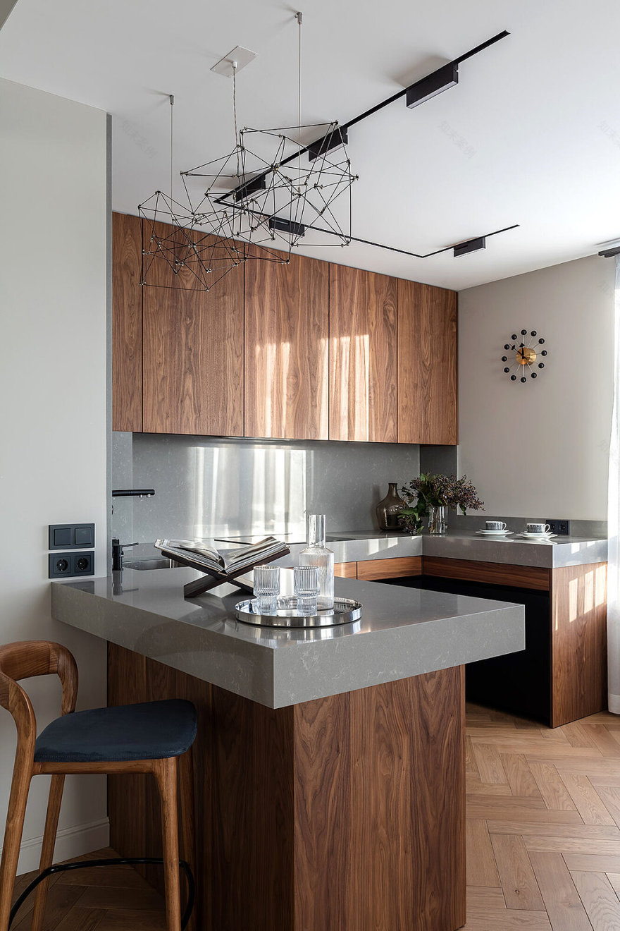 简洁公寓丨俄罗斯圣彼得堡丨Black_Wall-5