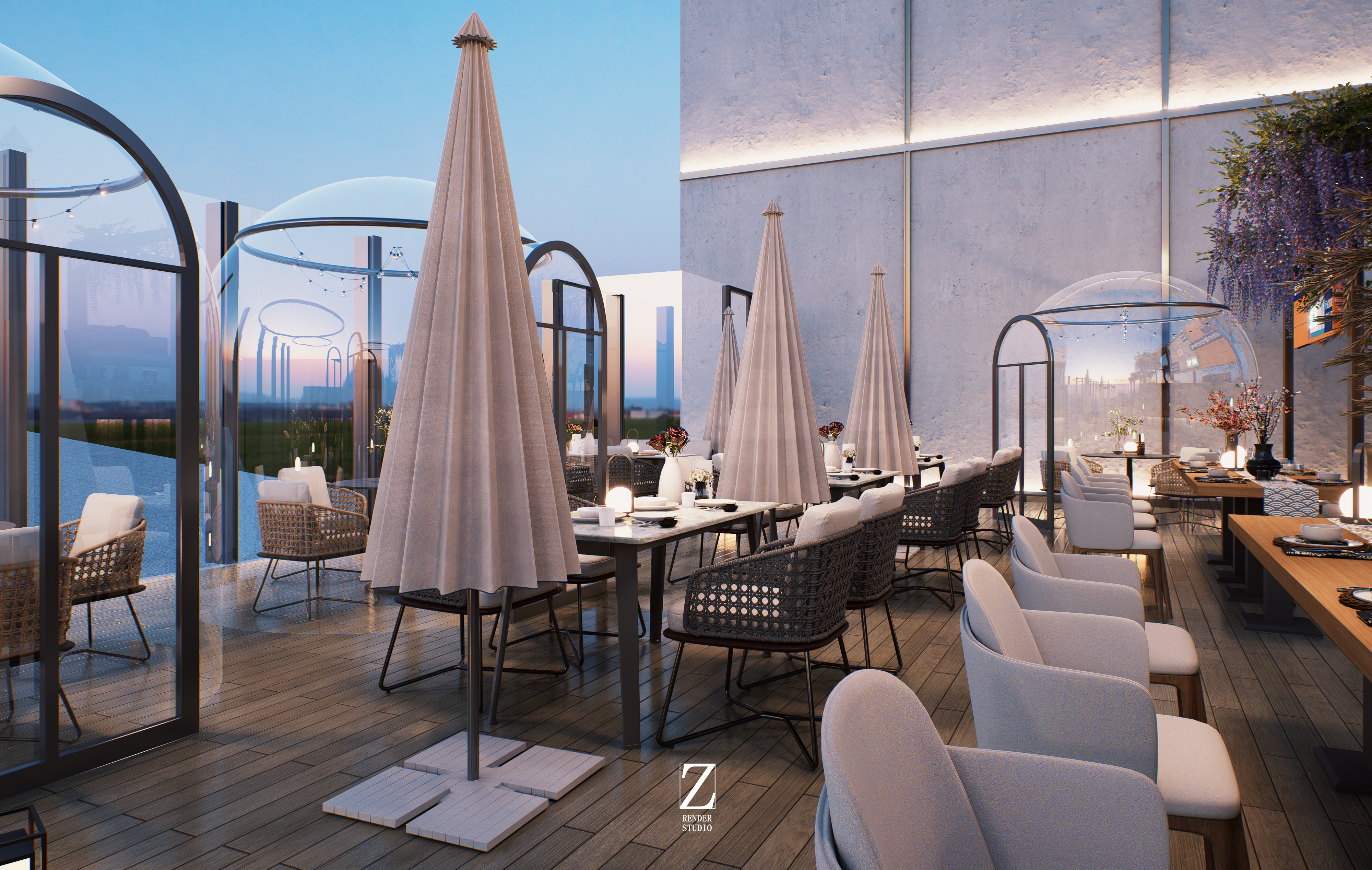 户外餐厅表现  草图＋d5渲染-12