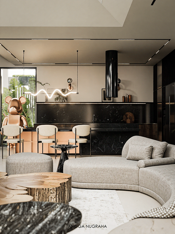 现代客厅别墅设计-7