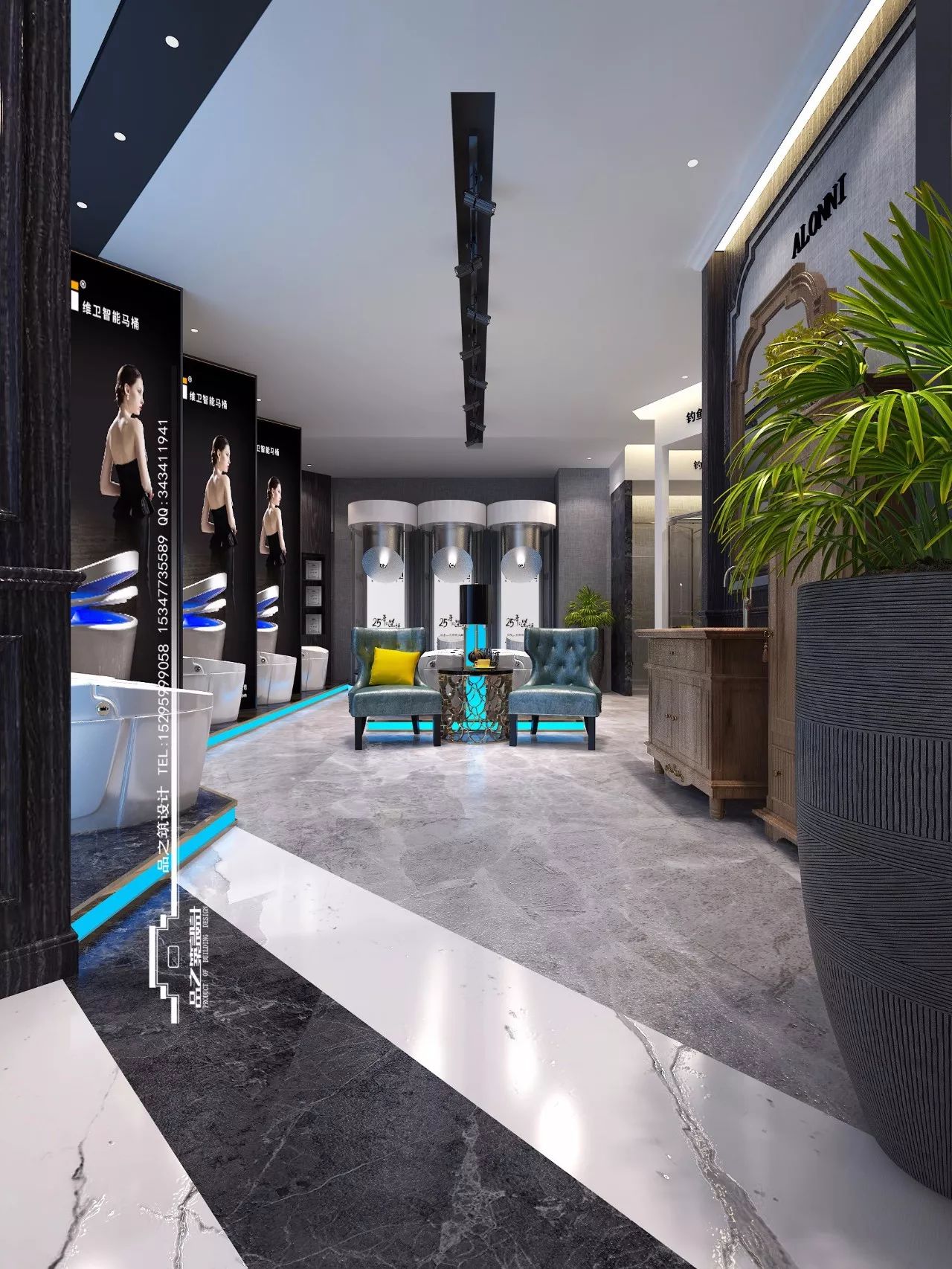 品之筑设计|| 湘宁建材卫浴馆 | 动感空间,韵律感材质运用-36