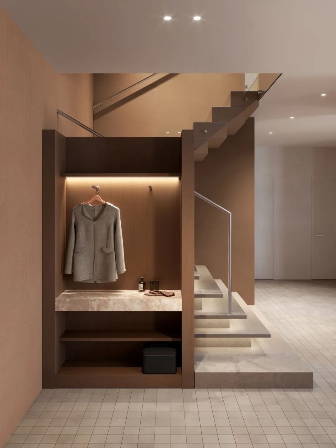 现代淡雅的平顶层复式公寓-20