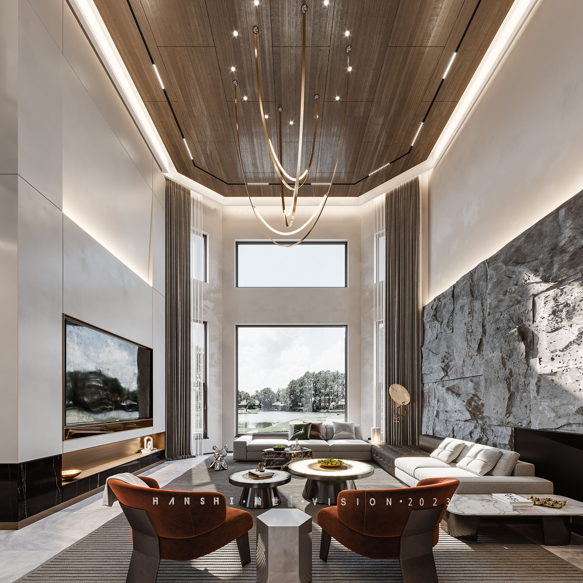 现代意式极简别墅一瀚世表现-2