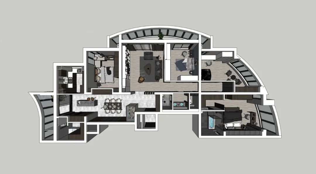 梵调 | 三代同堂的 230 平现代简约之家-19