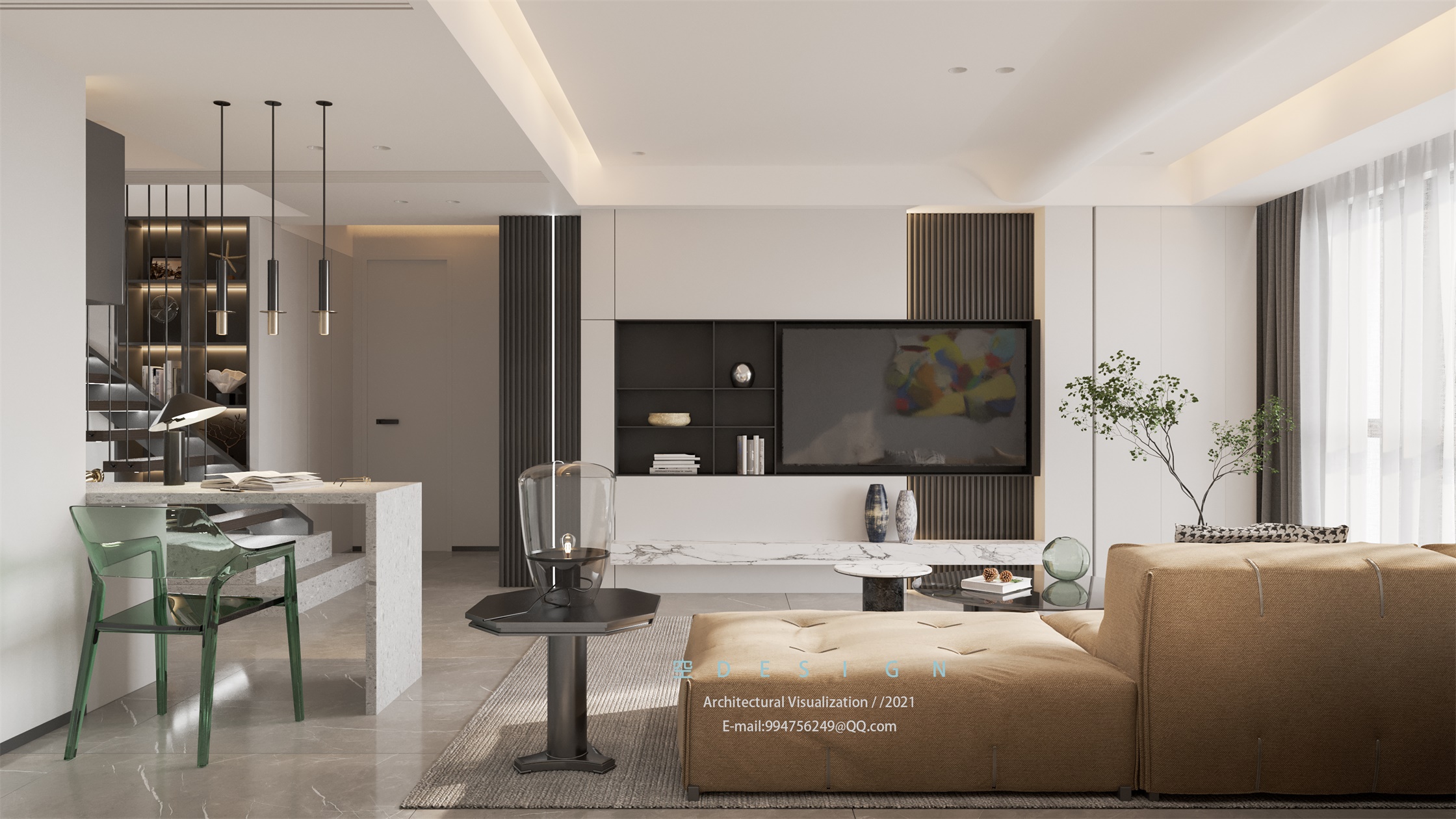 空效果图，现代极简风格                     -0