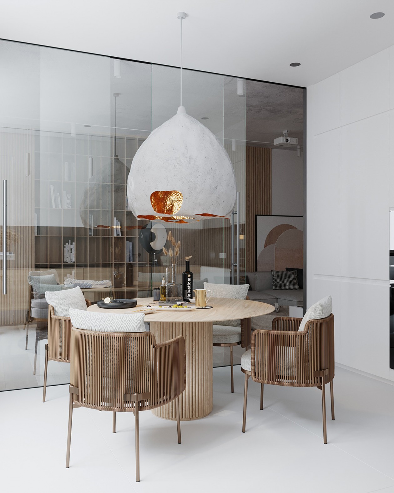 白色系的公寓，自然的点缀 舒服自然-7