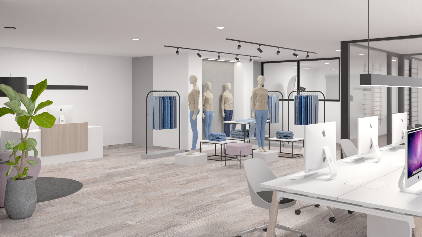 Interior design proposal, Jeans fabric offices+Showroom-1