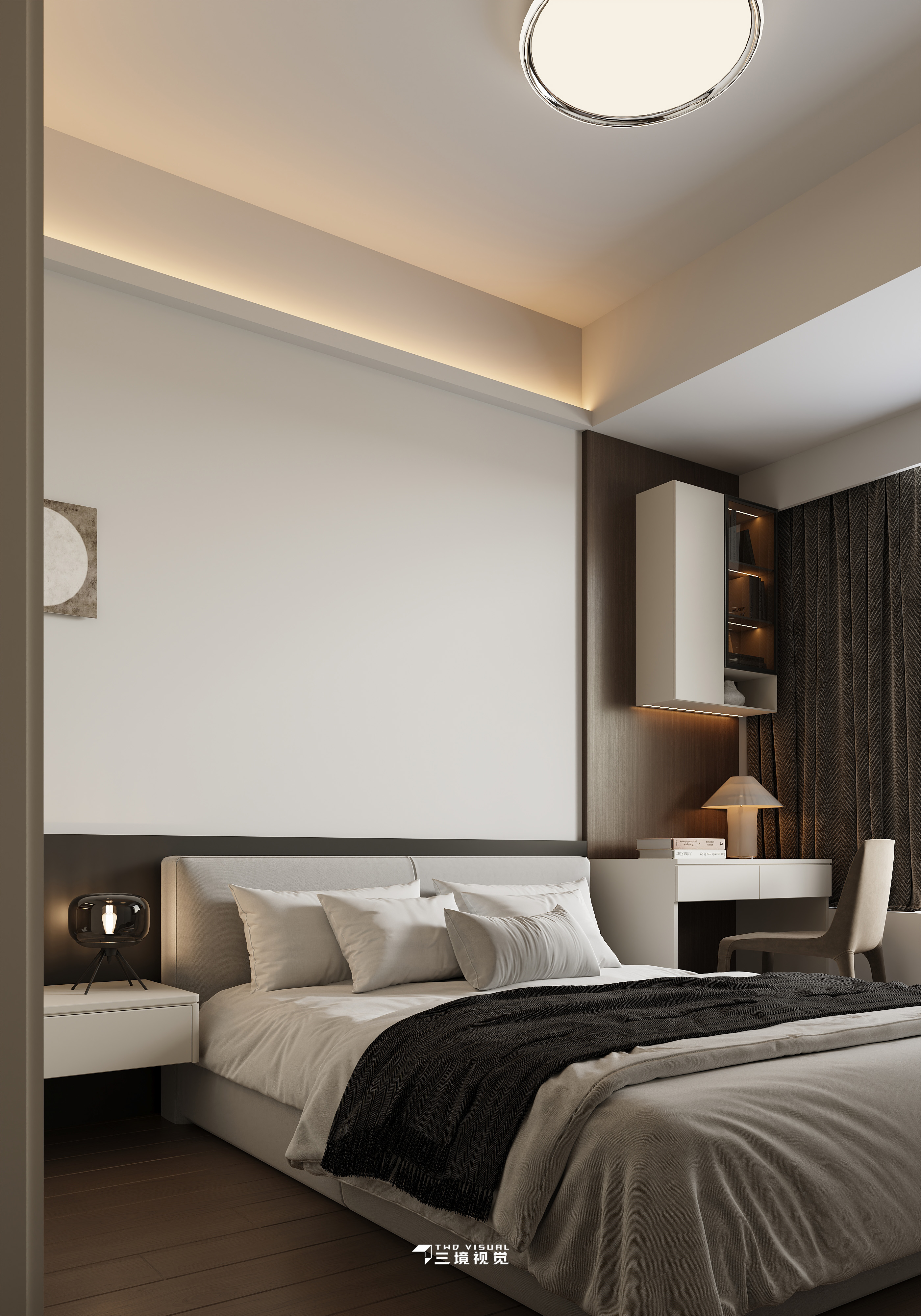 住宅-现代客厅卧室小户型设计-13