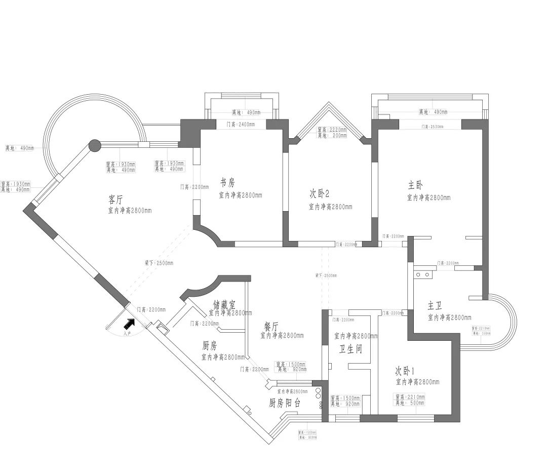 杭州装修|182㎡现代风设计，打造你从未见过的异形空间-16