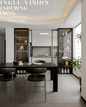 现代小户型客餐厅丨星路视觉（XingLu  vision）