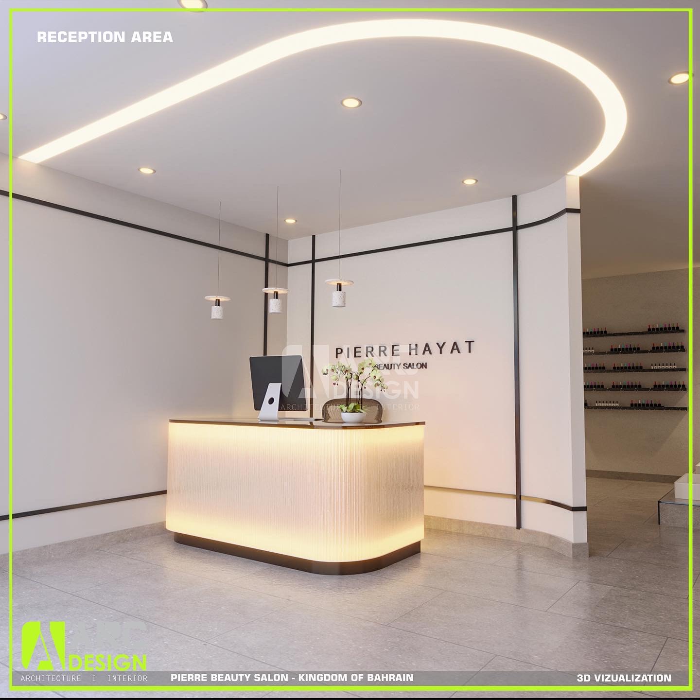 Interior, salon, design, 3d rendering-3