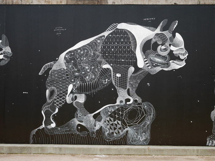 巴黎街头 Philippe Baudelocque 创意涂鸦 | 几何动物的奇幻世界-10