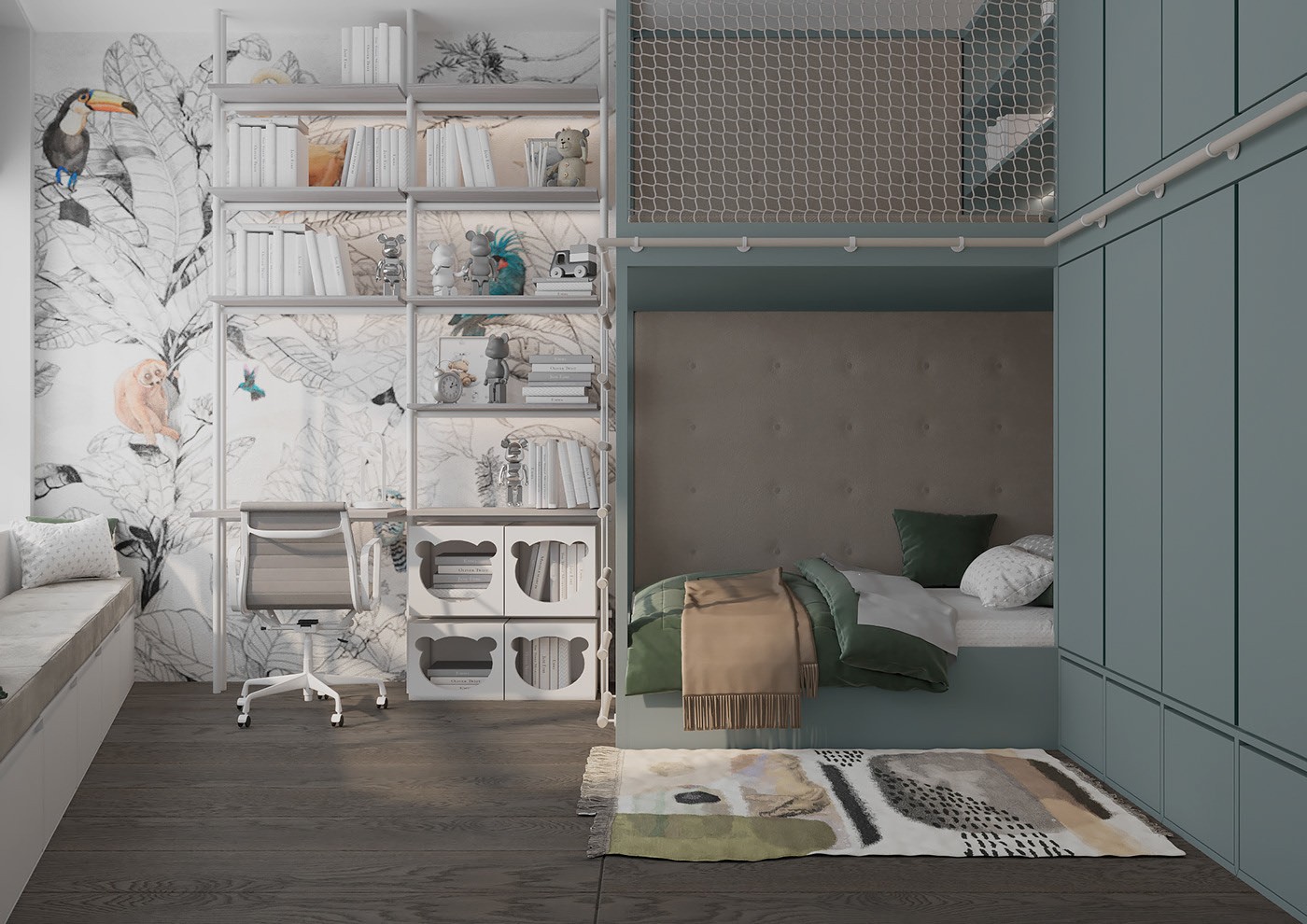 原木与灰色 打造出精致舒适的住宅-19