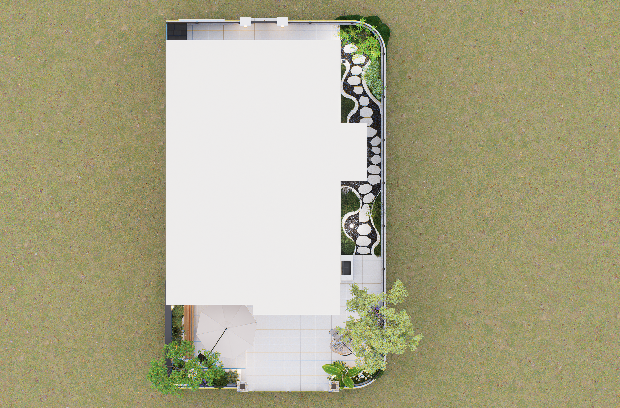 现代小院 · 极简线条与自然元素的优雅共舞-12