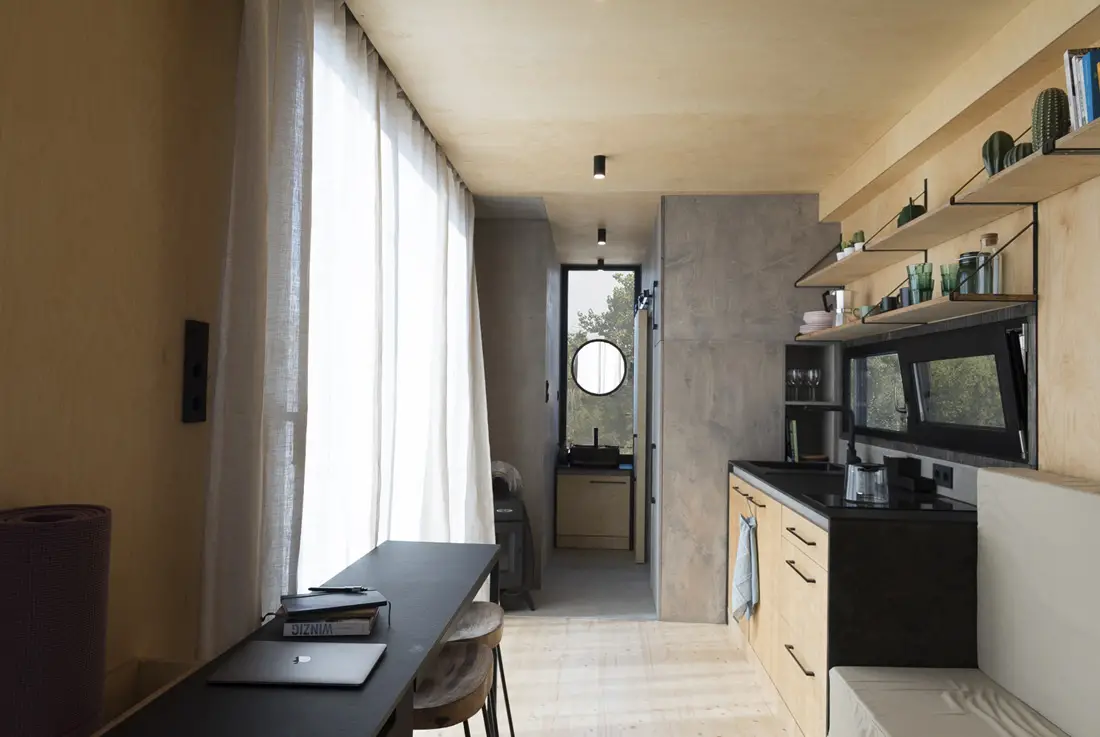 法国 20m²迷你木屋，精致设计与自然完美融合-6