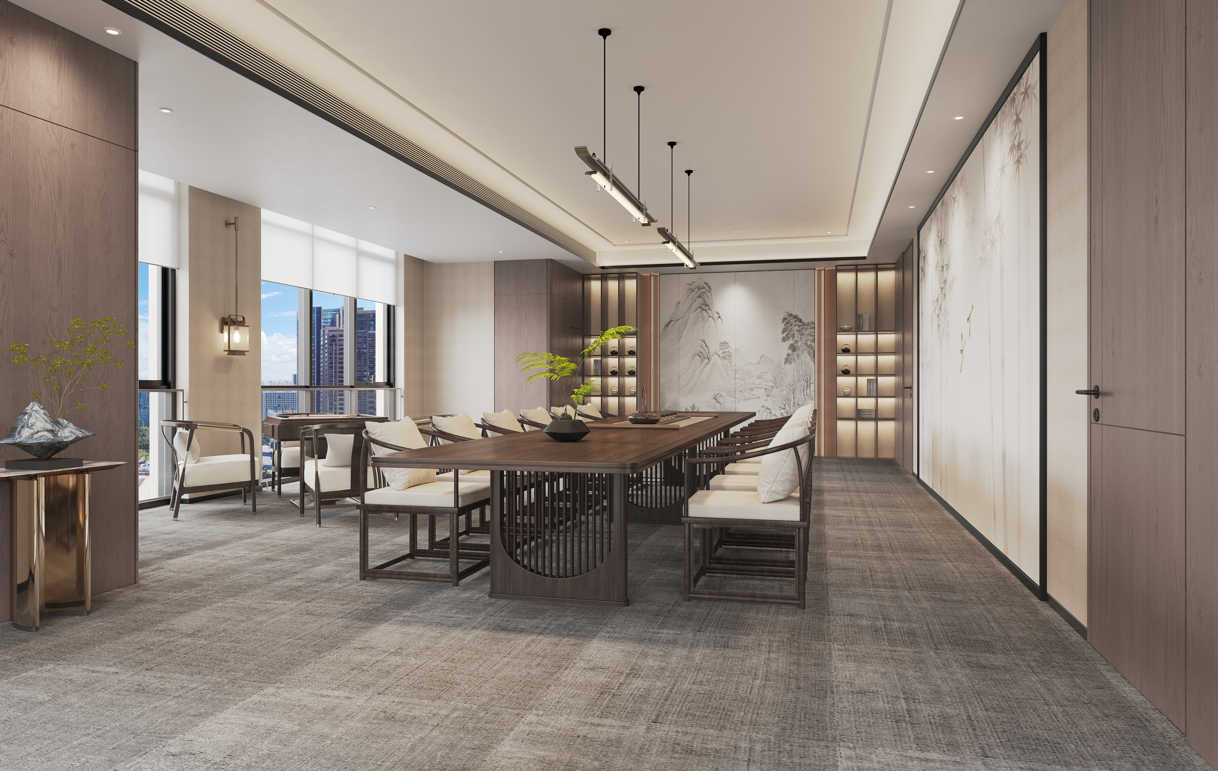 写字楼 公区 大厅 办公区 效果图展示-3
