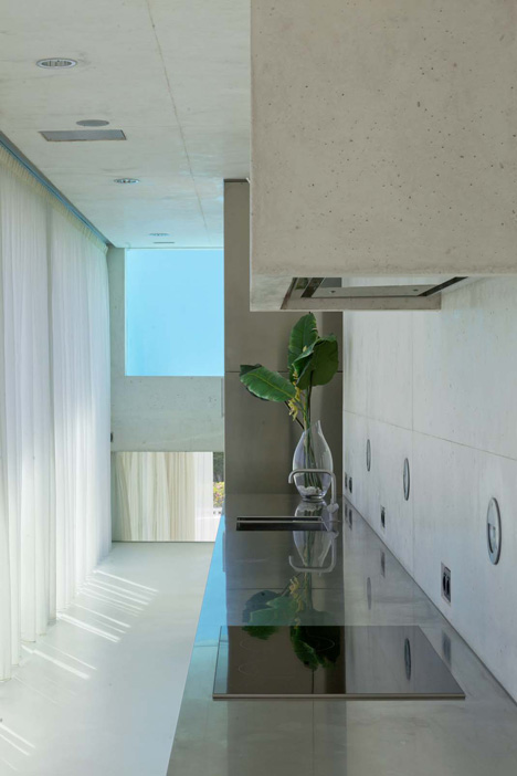 Wiel Arets' Jellyfish House has an elevated pool with a glass floor-13