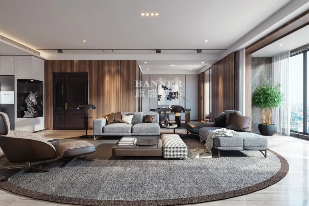 段峰操刀,245㎡现代平层家装的低调奢华与生活况味-33