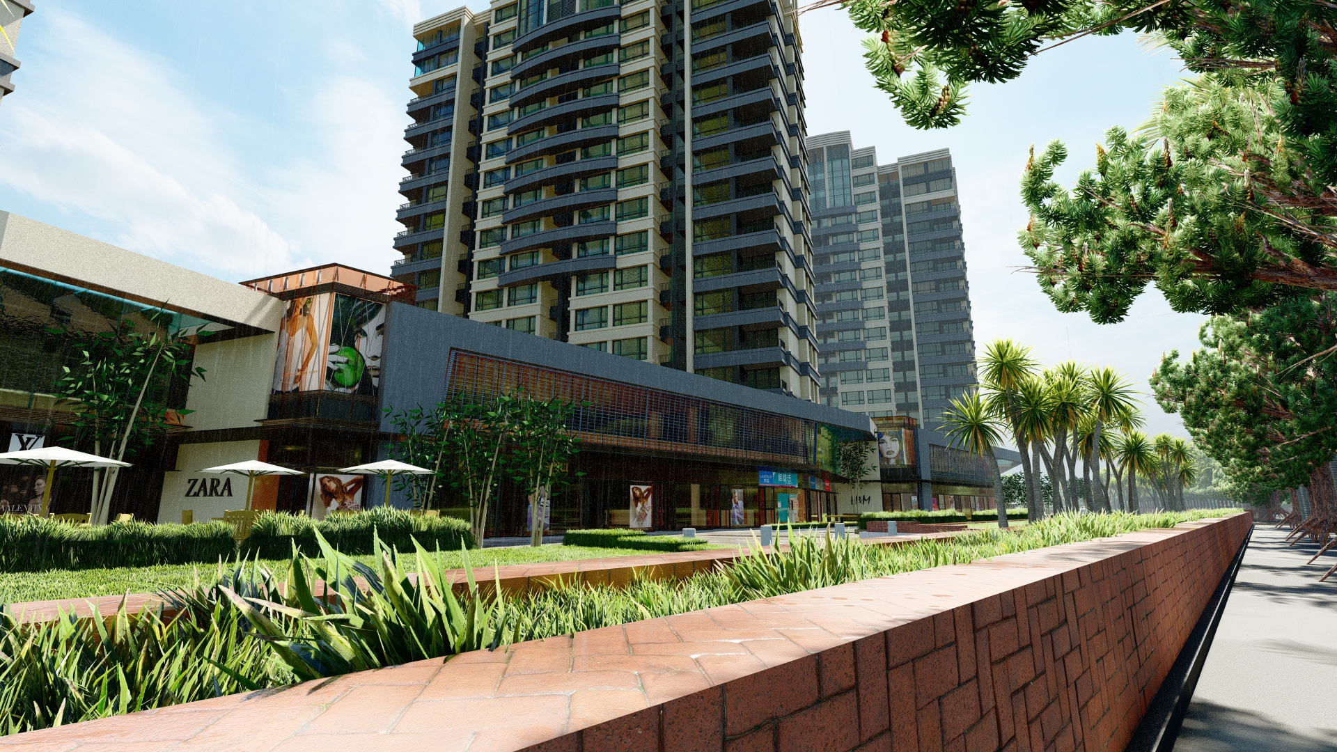 تصميم لمول كبير مع 3 ابراج سكنية وادارية-7