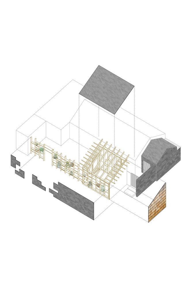 胡同画室——墙体像素化，木架结构打造连续统一视觉效果-23
