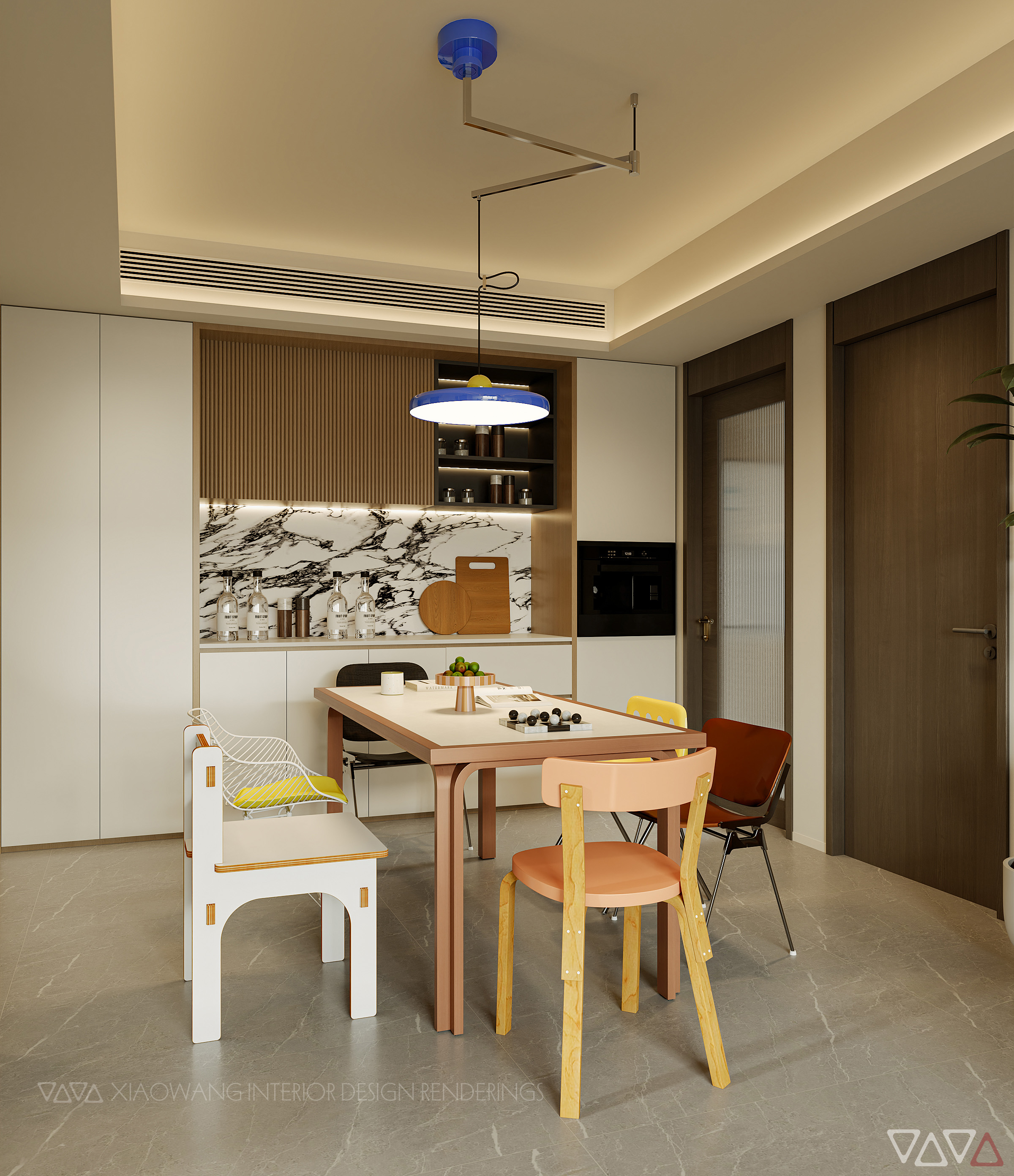 混搭风客餐厅效果图-7