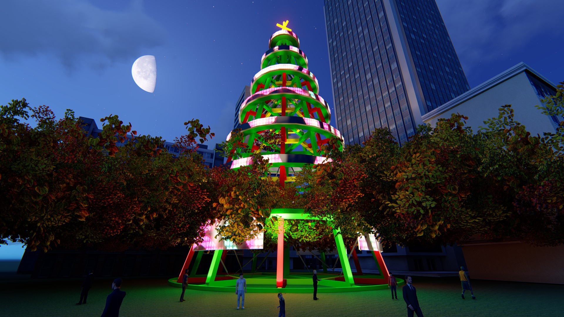 Árvore de Natal em LED - para praças públicas-2