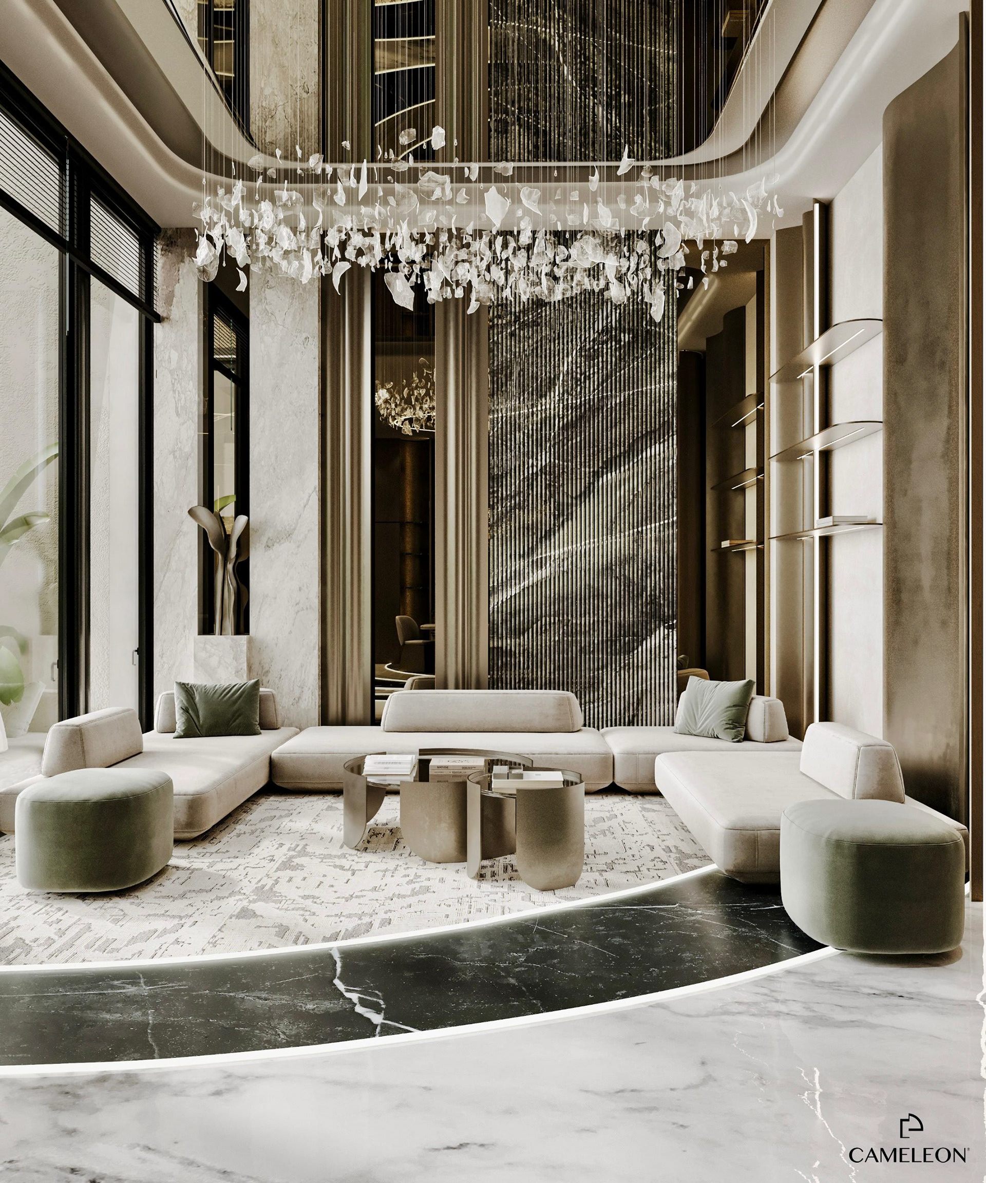 奢华接待区设计丨沙特阿拉伯利雅得丨REEM SAMEH-0