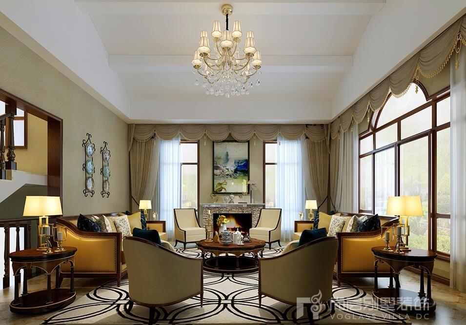 山河水别墅美式设计，优雅温馨尽显空间魅力-2