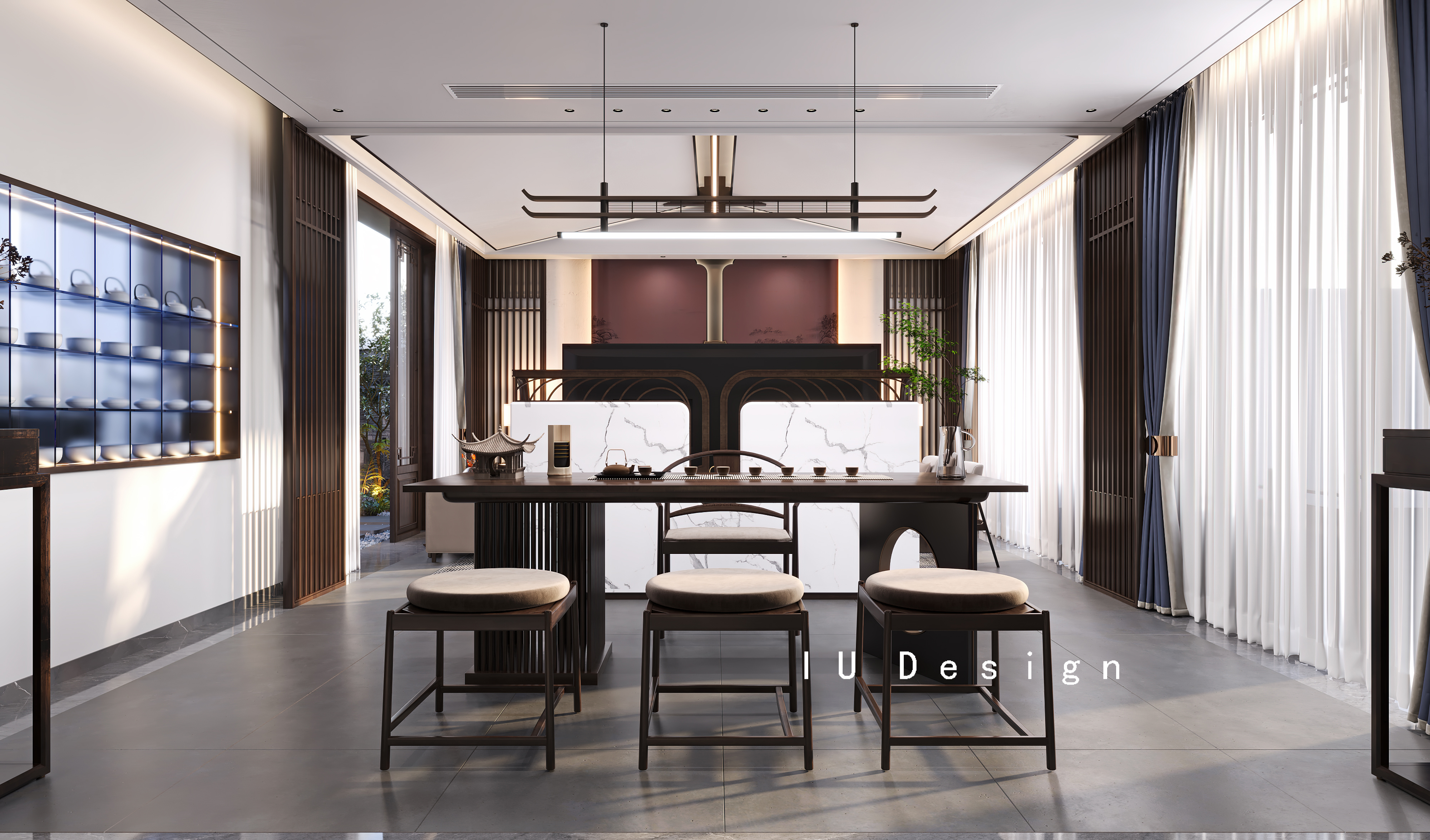 哎呦设计表现·新中式别墅大宅丨哎呦视觉-6