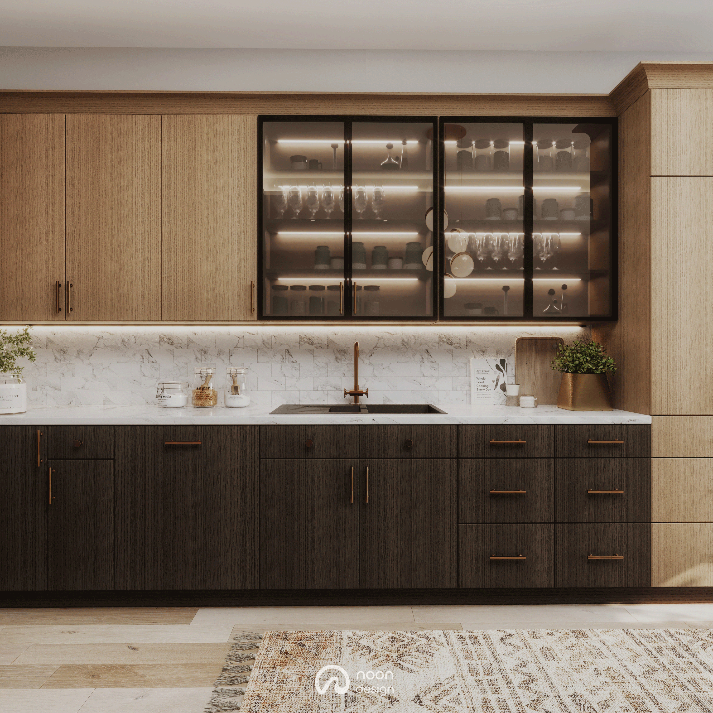 橡木之光厨房丨美国夏洛特丨Noon Design Studio-14