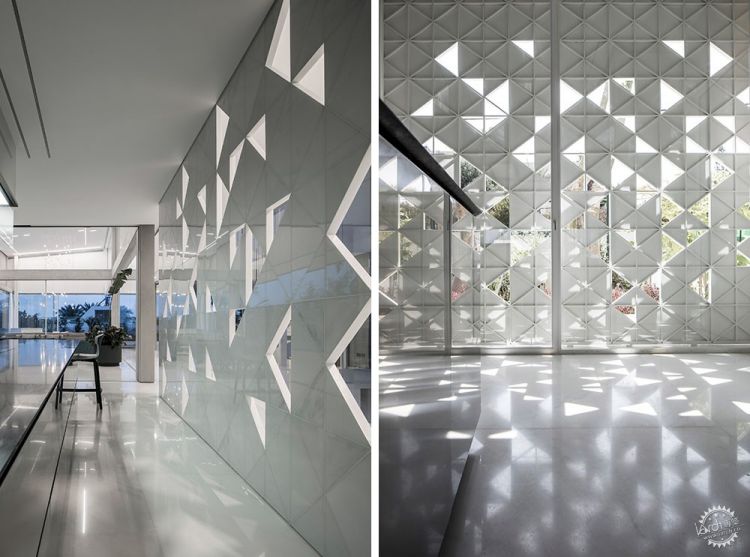 重複與韻律之美：三角形鏤空白色鋁板的應用。 - WEHOUSE-14