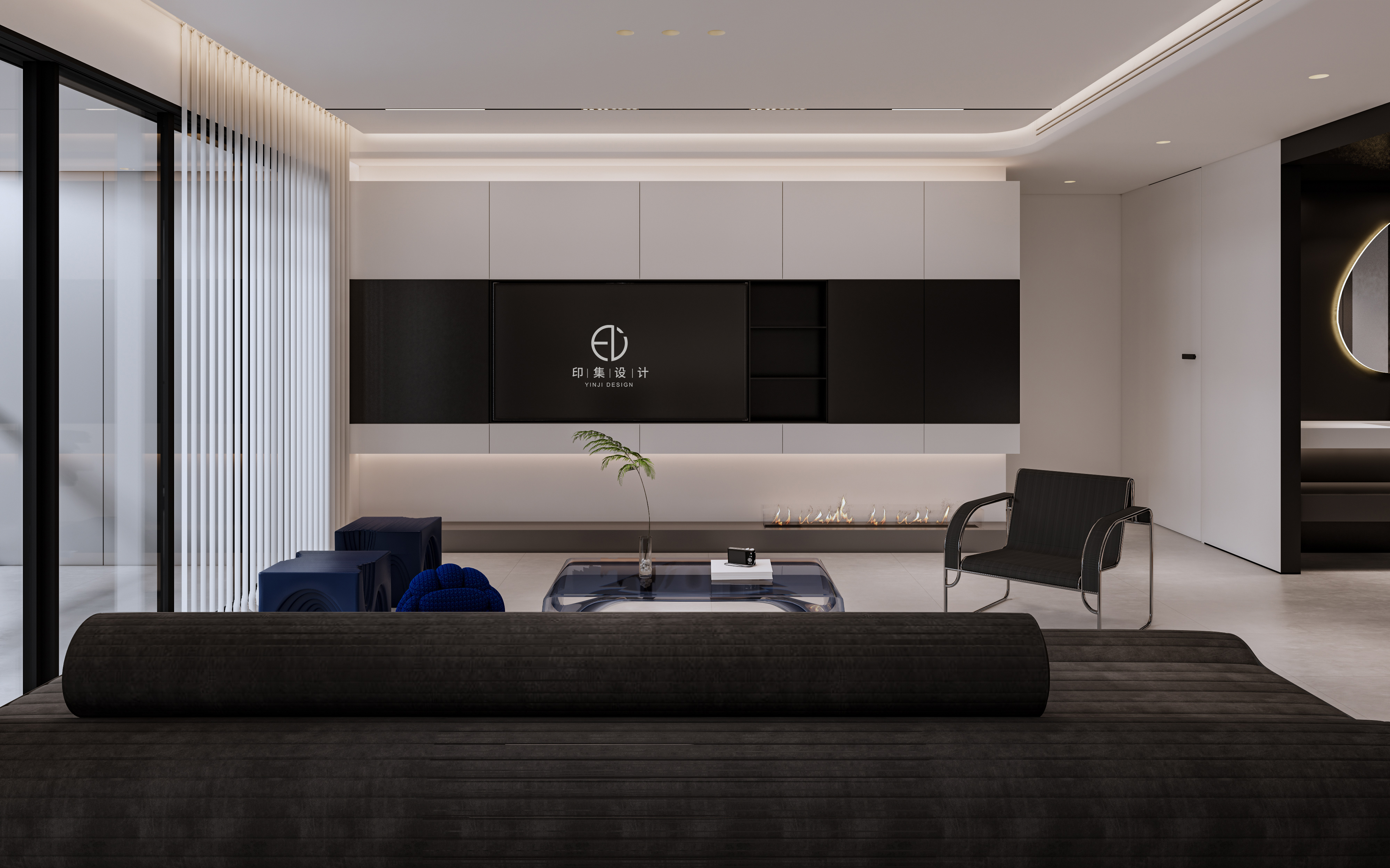 160㎡ 极简黑白灰，凡而不俗，构筑自由-7