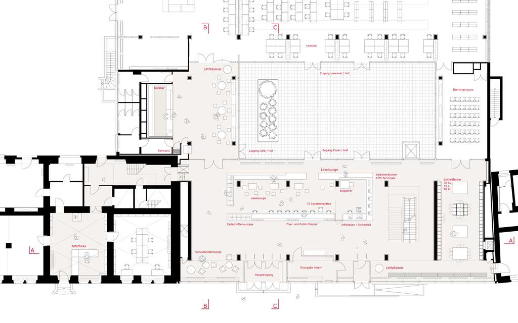 柏林布莱特街城市图书馆门厅翻新丨德国柏林丨Ralf Fleckenstein,Matthias Hanzlik-1