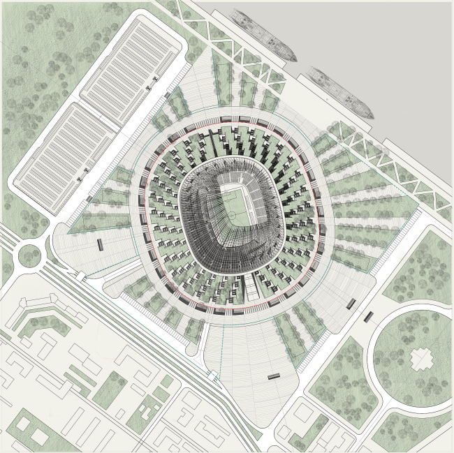 下诺夫哥罗德5万人足球场丨俄罗斯诺夫哥罗德丨“Studio 44”（设计团队成员众多）-45