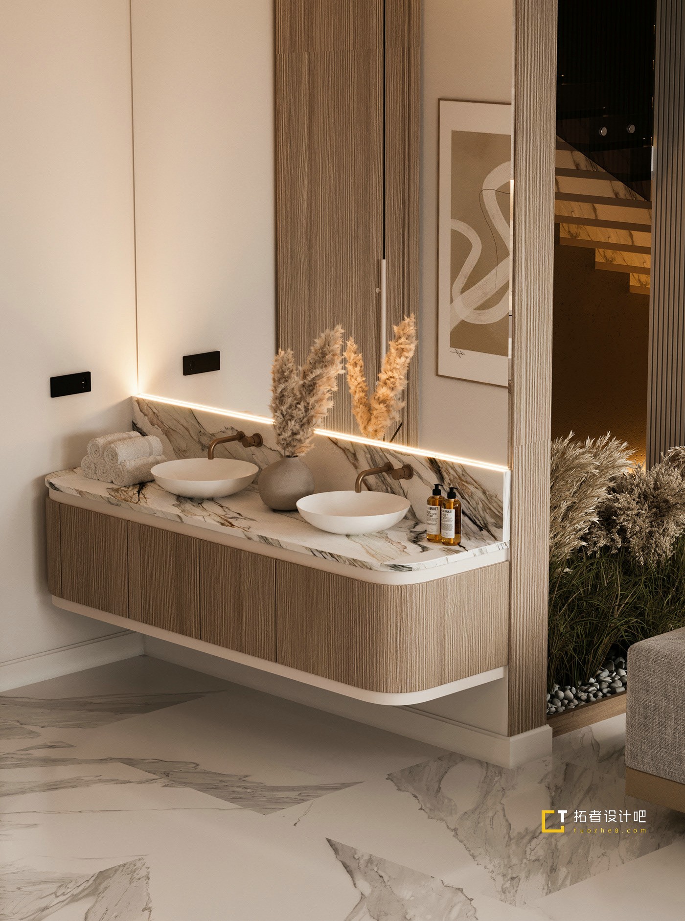 大理石+木质 打造现代简约空间！-15