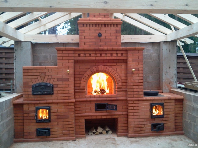 砖砌烧烤炉建造-15