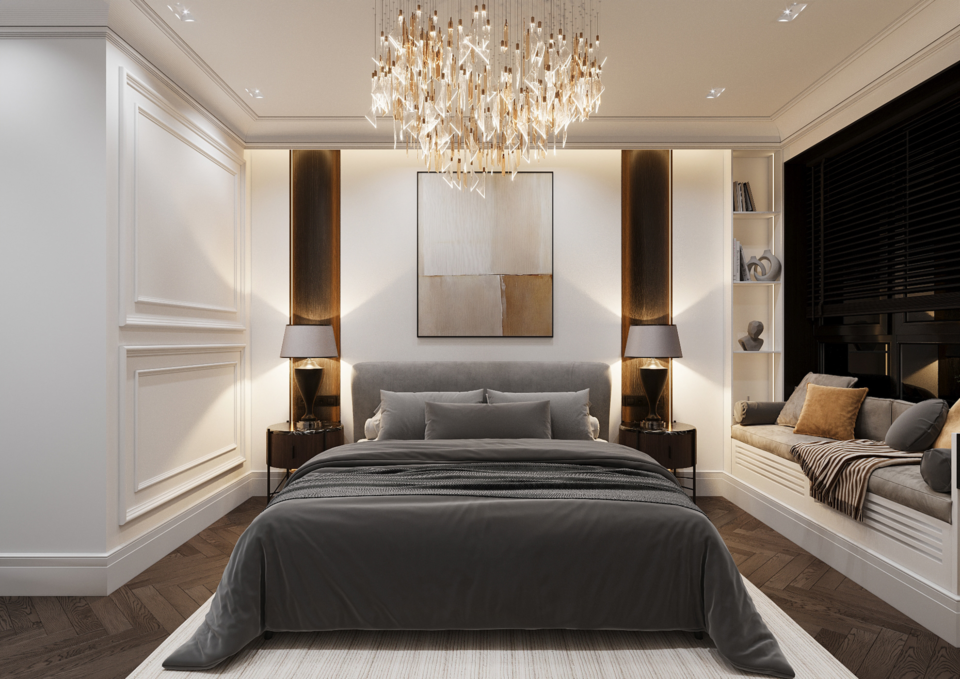 BEDROOM INTERIOR. DESIGN + 3D VISUALIZATION-1