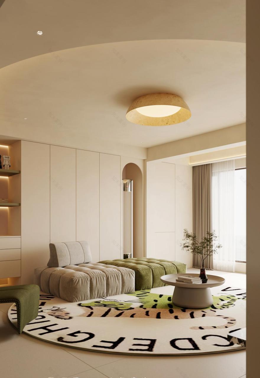 奶油风小屋室内设计-5