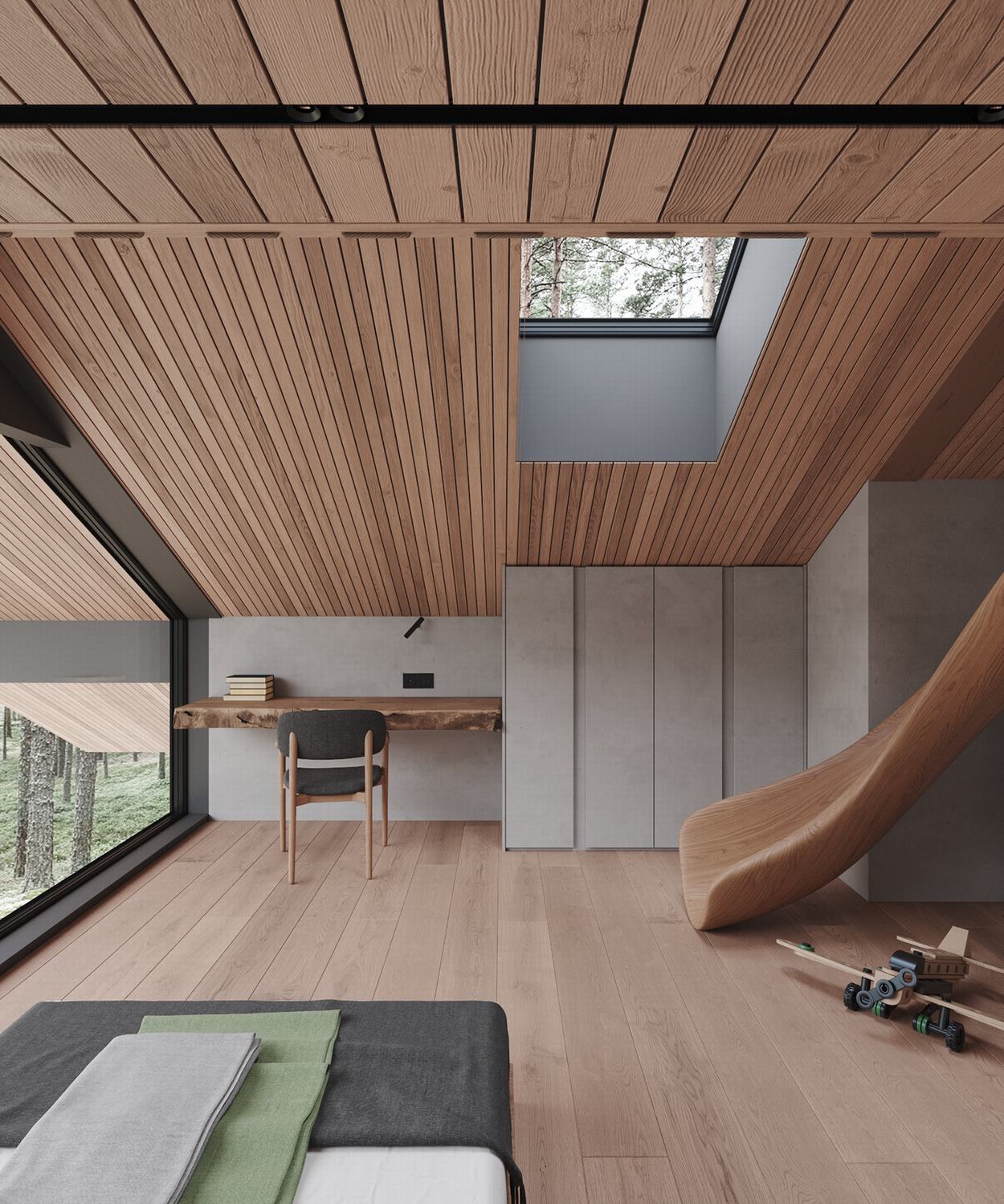 莫斯科森林中的自然共生别墅丨Stephen Tsymbaliuk-42