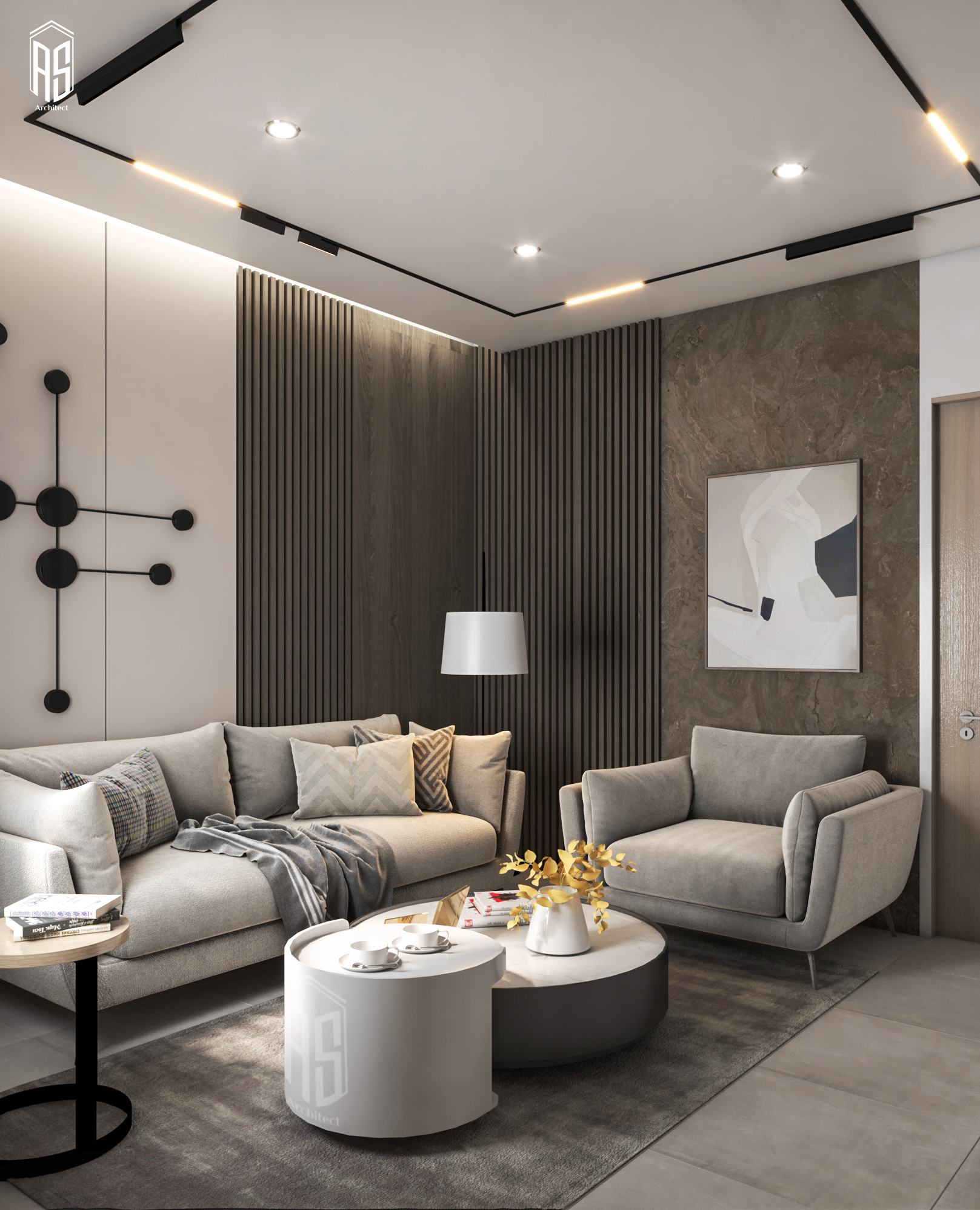 现代客厅设计丨AHMED SEDIK-6