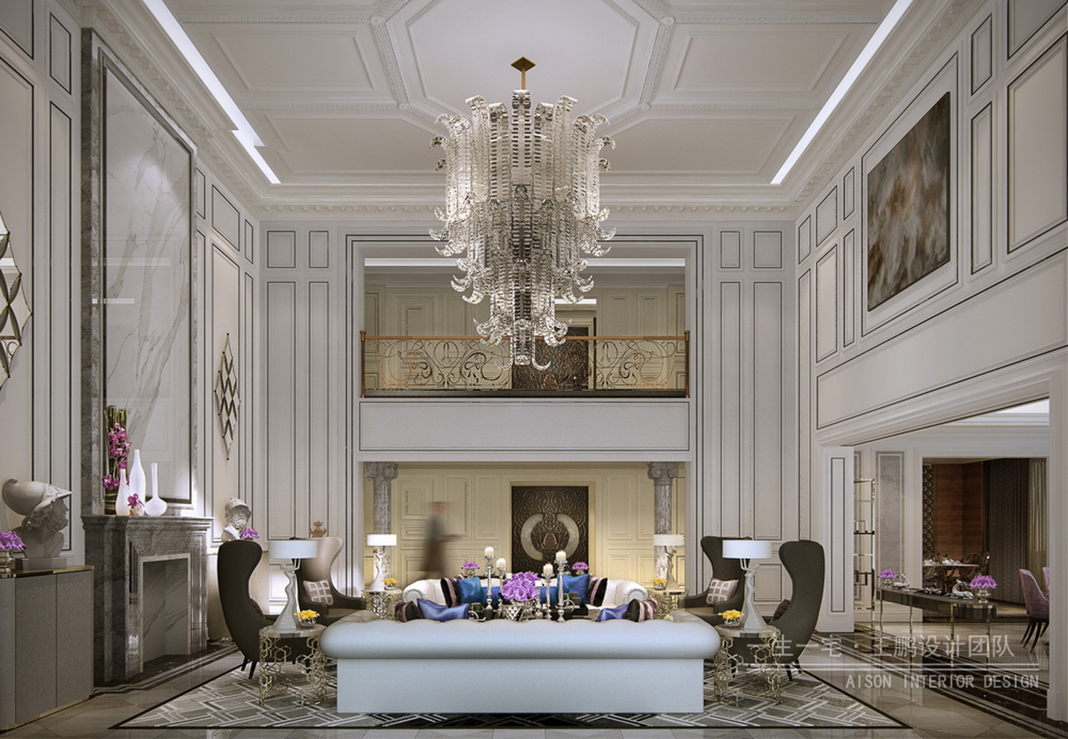 雅白简约法式2层别墅-6