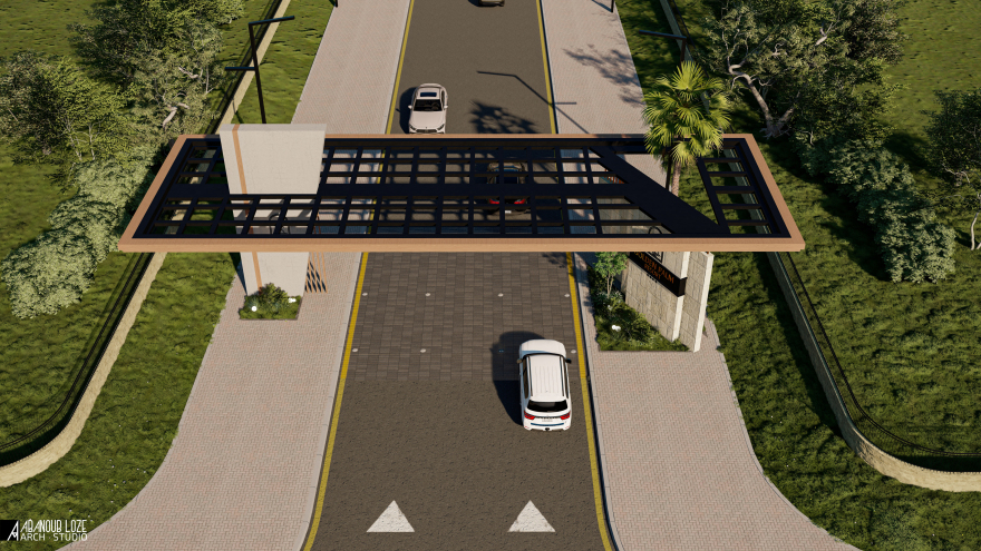 Golden Palm Resort Entrance - Architectural Design GATE-7